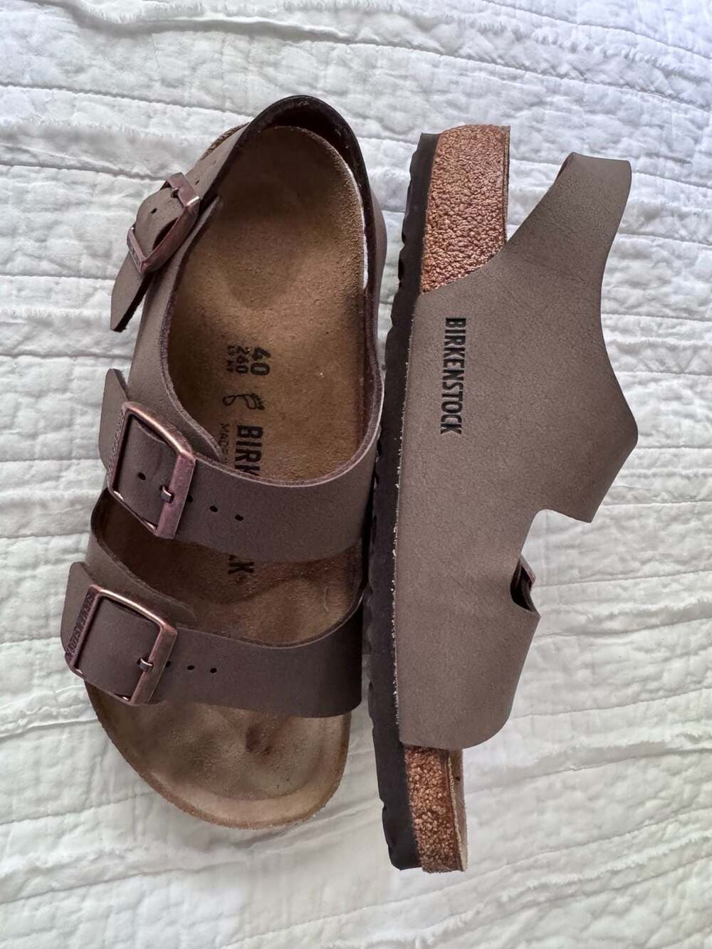 Birkenstock Milano Sandals Brown Size 40 - Picture 3 of 5